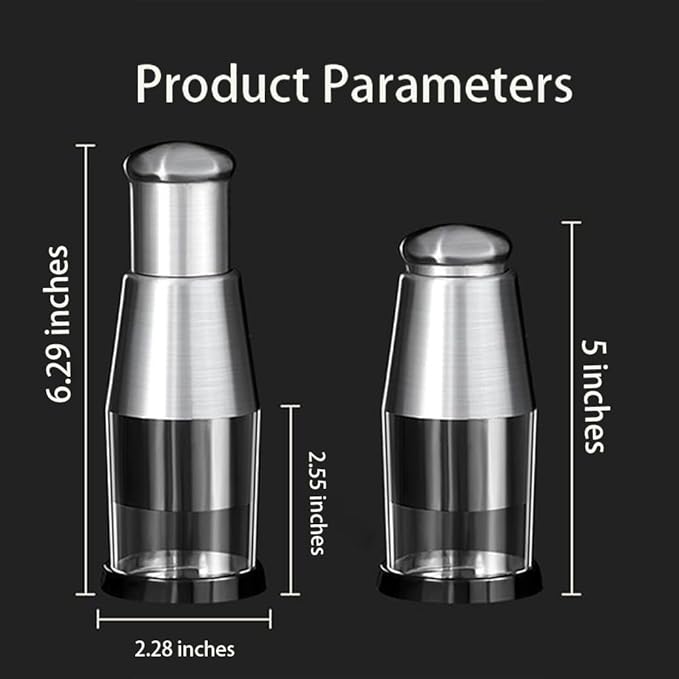 Stainless Steel Garlic Press Mincer with Comfortable Grip, Built-in Spring, 6.3 Inch Height, Clear Collection Cup